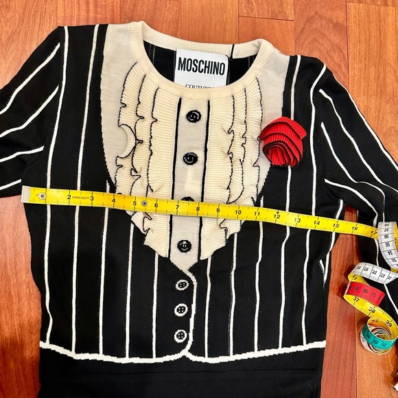 Moschino tuxedo-effect wool knitted dress - Picture 3 of 5